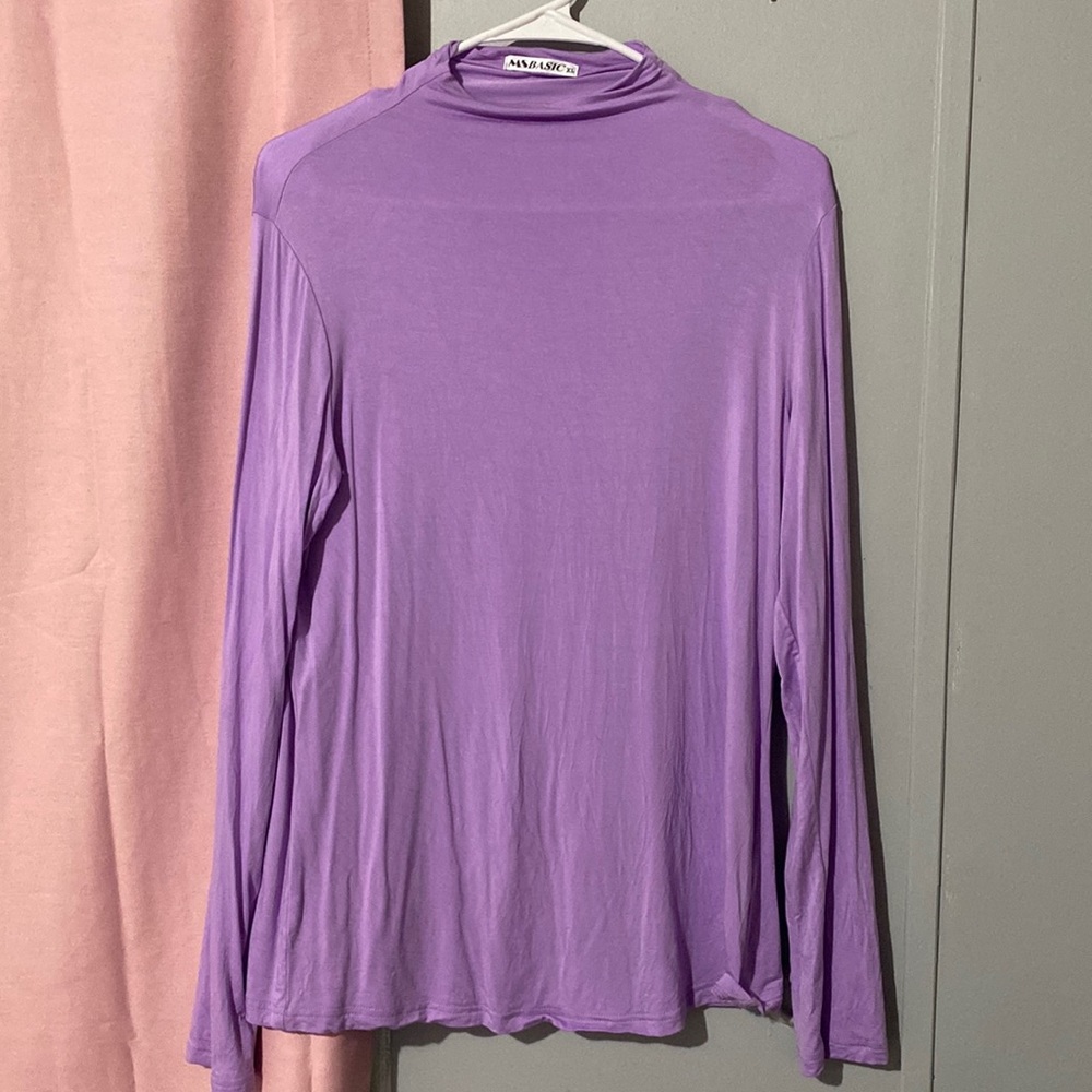 MSBasic Women’s Modal Stretchy Fitted Long Sleeve Turtleneck Top